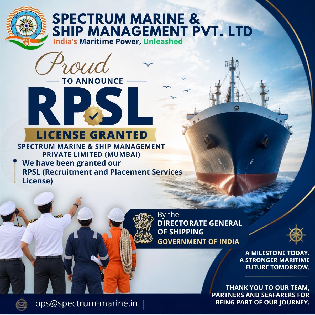 Spectrum Marine RPSL License Granted
